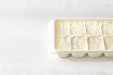 Frozen rice in small portions for babiesの写真素材