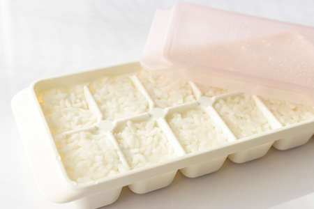Frozen rice in small portions for babiesの写真素材