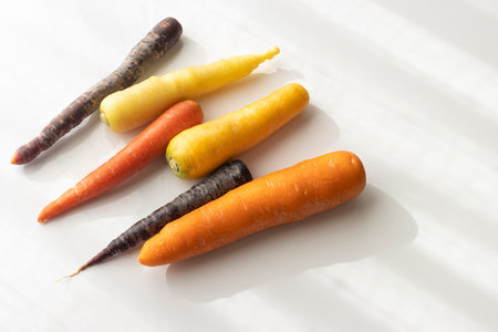 It is a picture of colorful carrots