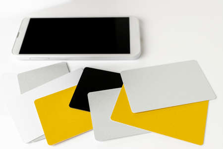 Financial image of smart phone and credit cardsの写真素材