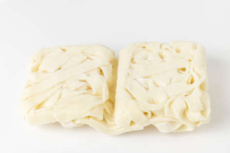 Frozen serving of udon noodles (kishimen)の写真素材