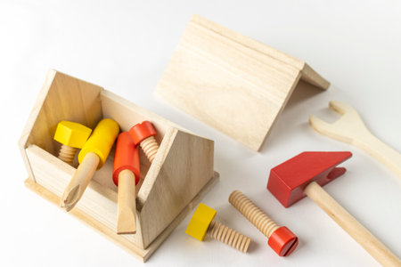 Toy housing and tools. Image of maintenanceの写真素材