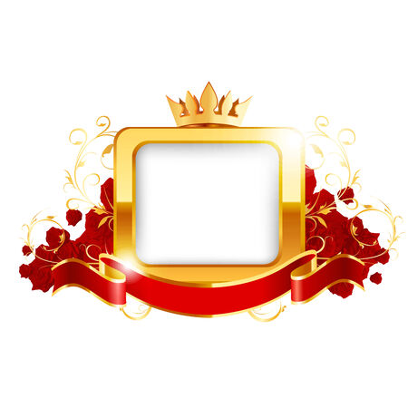 Ornate shield background vector illustration on whiteのイラスト素材