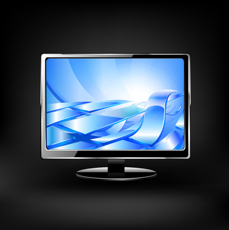 Vector lcd monitor isolated on white background.のイラスト素材