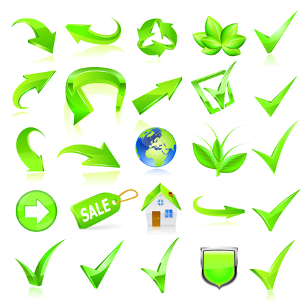 Green web elements set.のイラスト素材