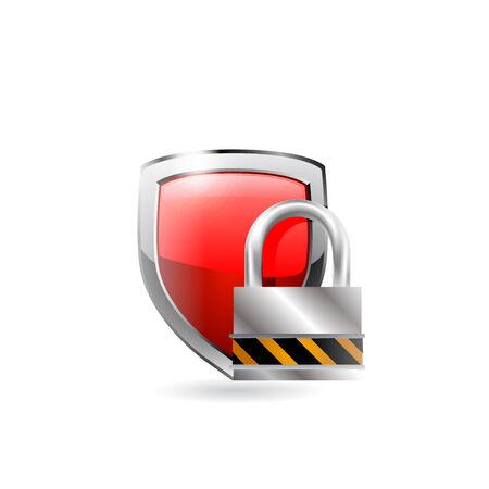 vector shield and lockのイラスト素材