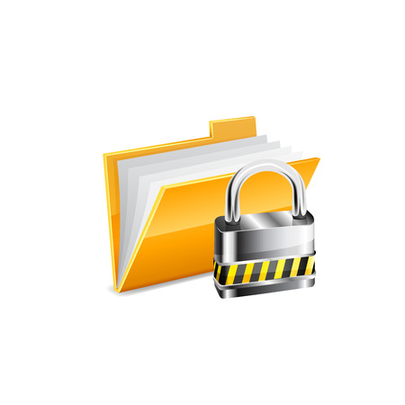 Vector illustration with yellow folderのイラスト素材