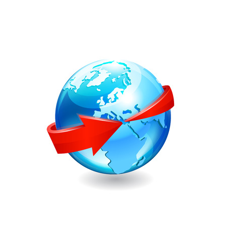 Earth with arrow circle aroundのイラスト素材