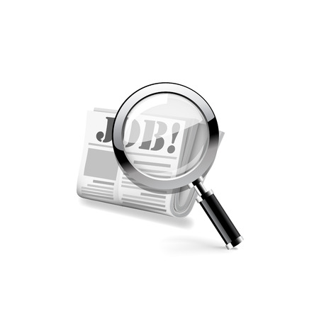 Magnifying glass over a newspaper. Vectorのイラスト素材