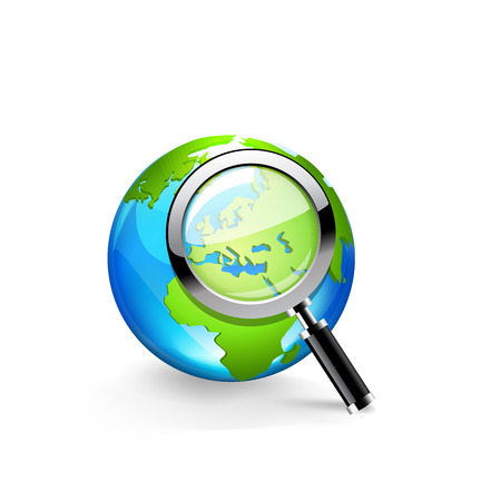 Global search glossy vector iconのイラスト素材