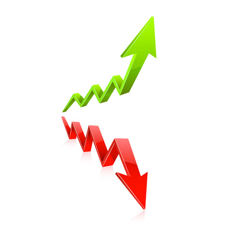 Red and green arrows. Vectorのイラスト素材