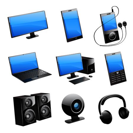 Media icon set. Vectorのイラスト素材