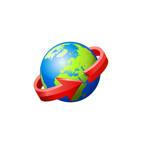 Earth with arrow circle aroundのイラスト素材