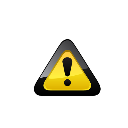Attention glossy road sign. Vector illustration on white background.のイラスト素材