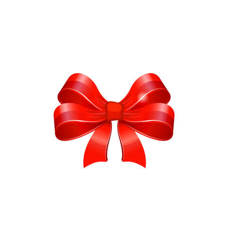 Red bow vector illustration on white background.のイラスト素材