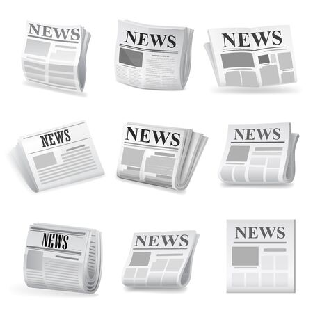 Newspaper icon. Vector illustration on white background.のイラスト素材