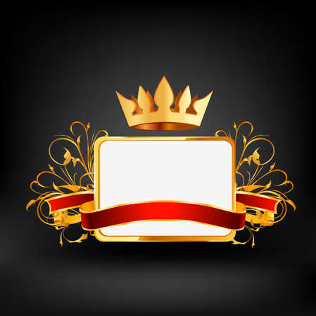 Ornate shield black background illustrationのイラスト素材