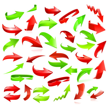 Red arrow icon set. illustration on white background.のイラスト素材