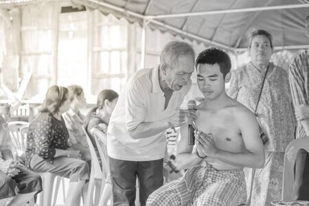 Nakhon Ratchasima, THAILAND, Nov 2015 : Thai males are ordained at the age 21 years. To follow the orders of Buddhism from the ancient times.のeditorial素材