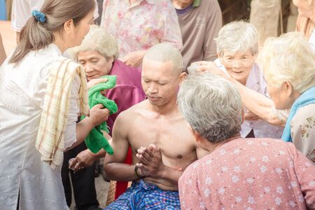 Nakhon Ratchasima, THAILAND, Nov 2015 : Thai males are ordained at the age of 21 years up to replace the grateful parents and follow the teachings of Buddhism come since ancient times.のeditorial素材