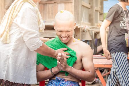 Nakhon Ratchasima, THAILAND, Nov 2015 : Thai males are ordained at the age of 21 years up to replace the grateful parents and follow the teachings of Buddhism come since ancient times.のeditorial素材