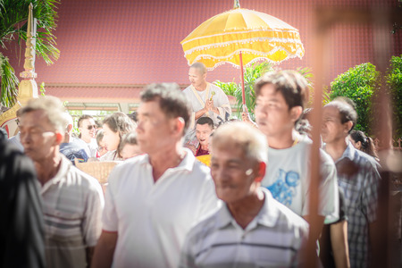 Nakhon Ratchasima, THAILAND, Nov 2015 : Thai males are ordained at the age of 21 years up to replace the grateful parents and follow the teachings of Buddhism come since ancient times.のeditorial素材