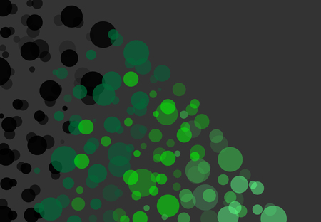 Gray background business illustration of green and black bubbles and bokeh.のイラスト素材