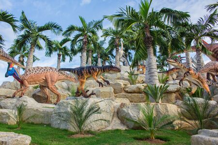 Pattaya, THAILAND, June 2017 : Dinosaur Valley at Nong Nooch Garden Pattaya.のeditorial素材