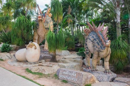 Pattaya, THAILAND, June 2017 : Dinosaur Valley at Nong Nooch Garden Pattaya.のeditorial素材