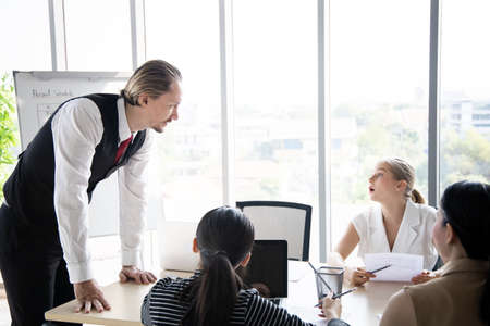 Meetings and consultations of business people in the company's meeting room. Conference to analyze...