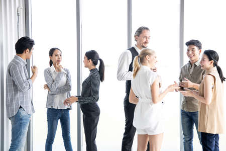 Groups of business people discuss and exchange ideas at the meeting.の写真素材