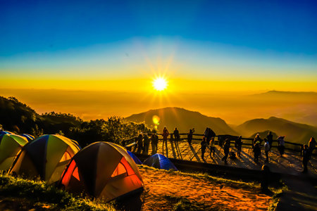 The sun in the morning.の写真素材