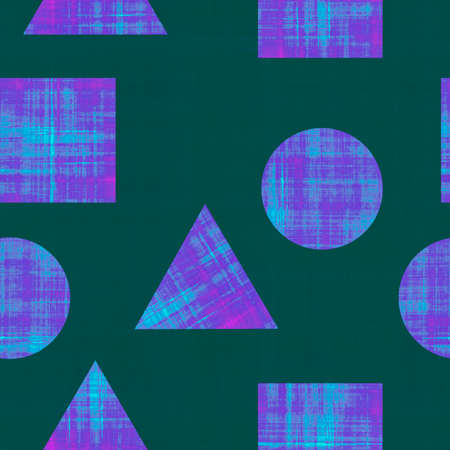 Circle, triangle and square, abstract geometric seamless pattern. squid game. Invitation card background. Abstract background, simple shape, game concept.の写真素材