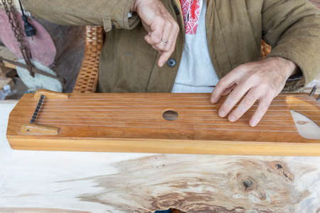 Autumn landscape in the old town. Street in the historic center of Rostov.の写真素材