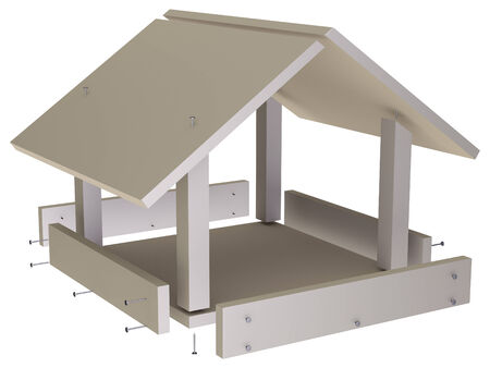 Bird feeder - constructionの写真素材