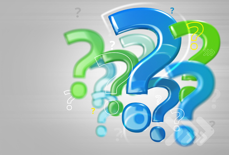 Modern mosaic composed of question marks on a gray backgroundの写真素材