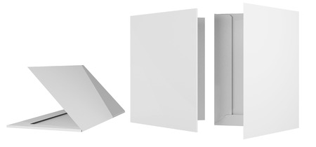 Template briefcase bid two cardboard bending 3dの写真素材