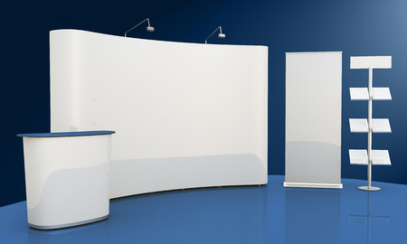 Render commercial stands, display of products at the fairの写真素材