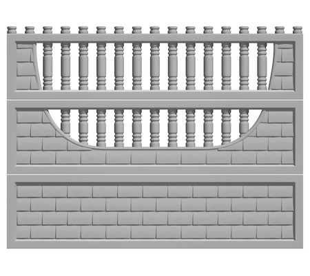 Illustration of a concrete fence on white background, product image to be included in the catalogの写真素材