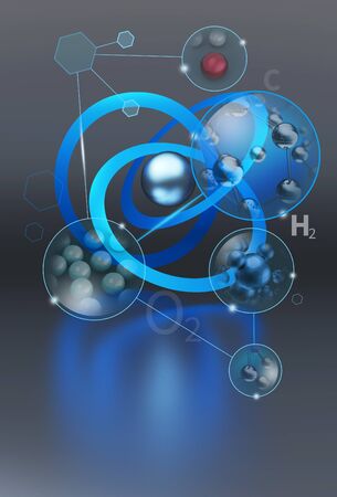 illustration collage with touches of chemistryの写真素材