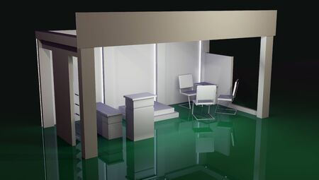 Render commercial stands, display of products at the fairの写真素材