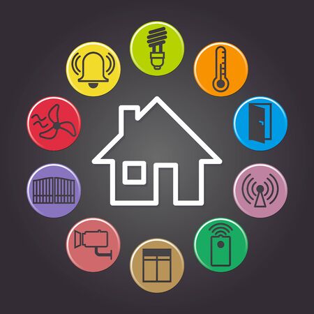 illustration of background symbolizing the smart homeの写真素材
