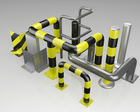 metal corner protectors and protective barsの写真素材