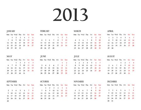 Calendar 2013  Template for your design の写真素材