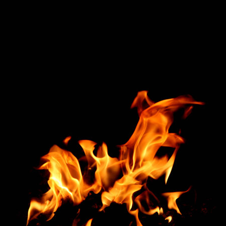 Red fire and flame on a black background