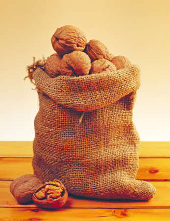 Sack of walnuts の写真素材