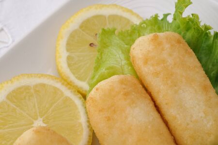 Croquettes potatoes in the plateの写真素材