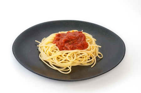 spaghetti with tomato sauceの写真素材