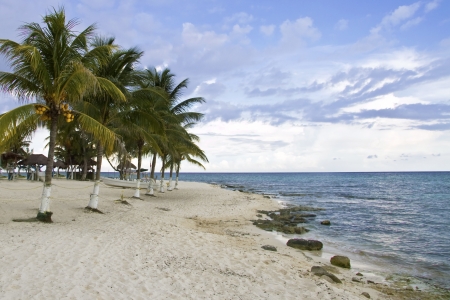 Beautiful beach at Playa del Carmen, Mexicoの写真素材