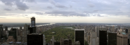 Manhattan and Central Park view from Top of the Rock in Rockefeller Center, New York, USAのeditorial素材